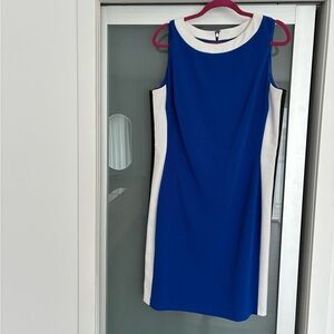 Ralph Lauren Blue Striped Dress knee high Size 16